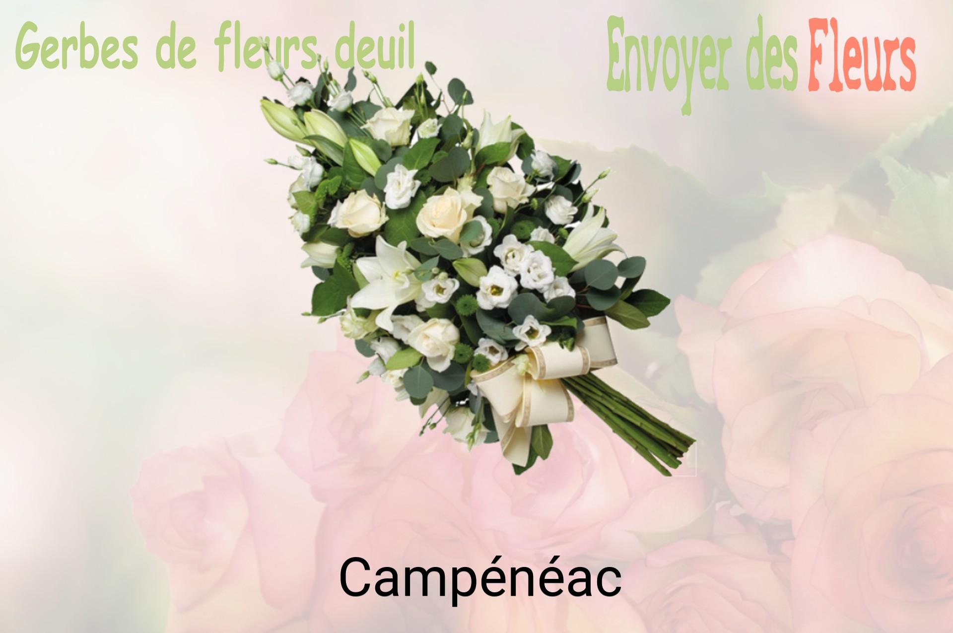 Gerbe de fleurs de deuil livrée à Campénéac